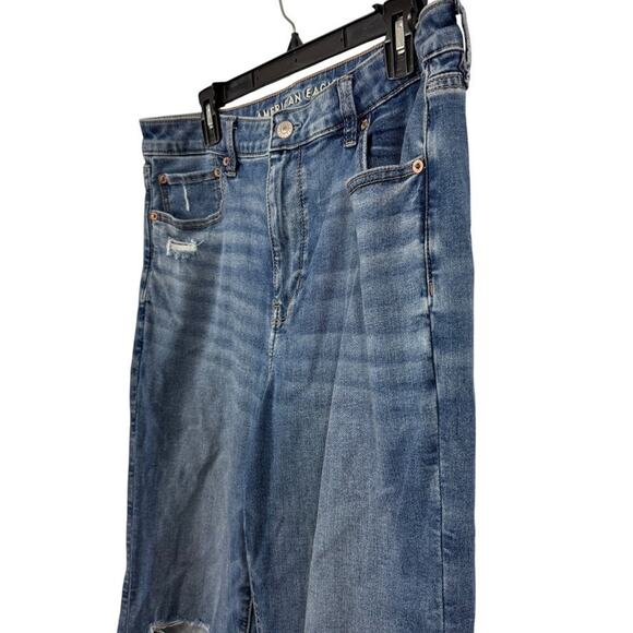 American Eagle Super High Rise Flare Medium Wash Next Level Stretch Jeans sz 14 - Picture 10 of 16